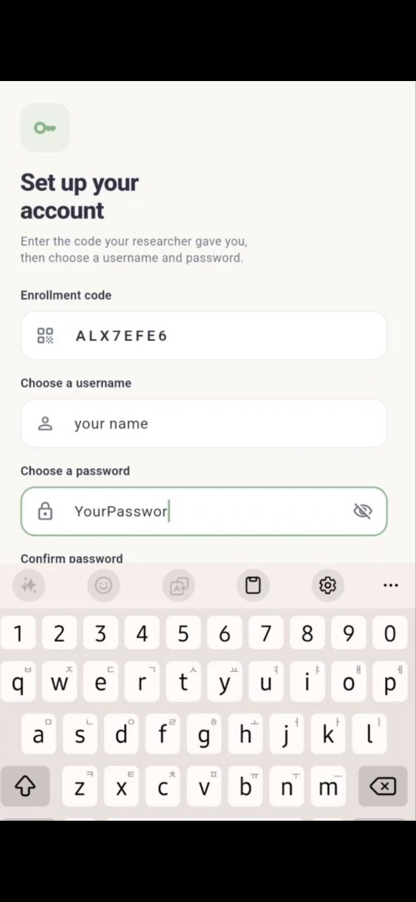 App — enter your enrollment code