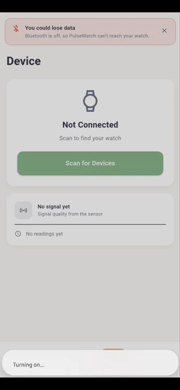 Device icon at the bottom of the app